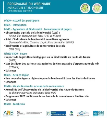 Webinaire « Agriculture et biodiversité: connaissances et projets »